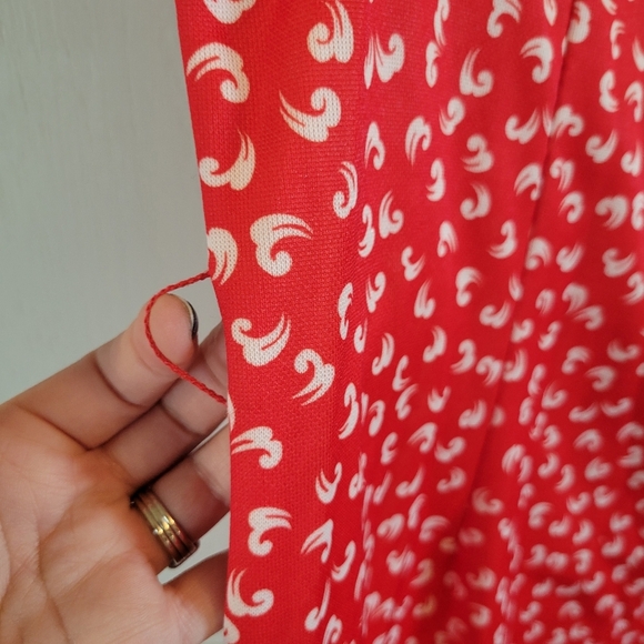 Vintage Back Bay Red White Small Whimsy Pattern Shift Dress - Picture 4 of 9